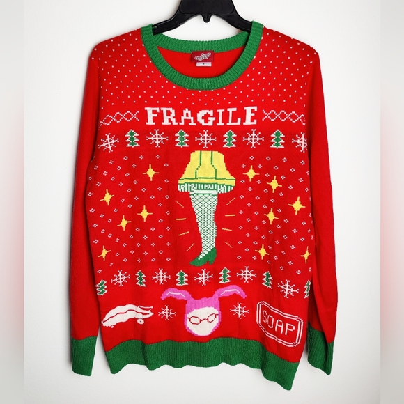 Ripple Junction Other - Ripple Junction A Christmas Story "Fragile" Ugly Christmas Holiday Sweater, Sz L